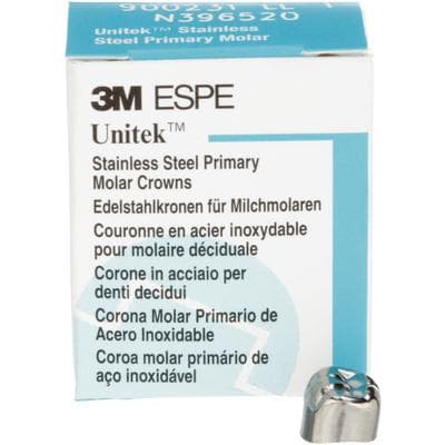 3M Unitek Stainless Steel Primary Second Molar Crown, Lower Left, Size 1 (2LL1), 5/Box, 900231 thumbnail 15