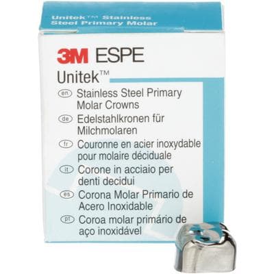 3M Unitek Stainless Steel Primary Molar Crown, Upper Right Second Primary Molar, Size 4 (UR4), 5/Box, 900224 thumbnail 16