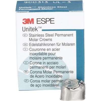 3M Unitek Stainless Steel Permanent Molar Crowns, Upper Left First Permanent Molar, Size 3UL, 5/Box, 900313 thumbnail 16