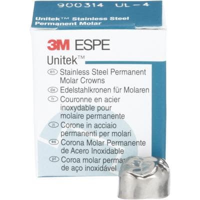 3M Unitek Stainless Steel Permanent Molar Crown, Upper Left First Permanent Molar, Size 4 (4UL), 5/Box, 900314 thumbnail 16