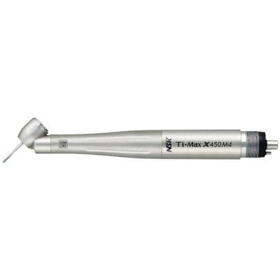 NSK Ti-Max X450M4 High-Speed Air Handpiece, 45° Standard Head, Push-Button Autochuck, Triple Spray, Non-Optic, Fixed 4-Hole Connection, P1092 thumbnail 6