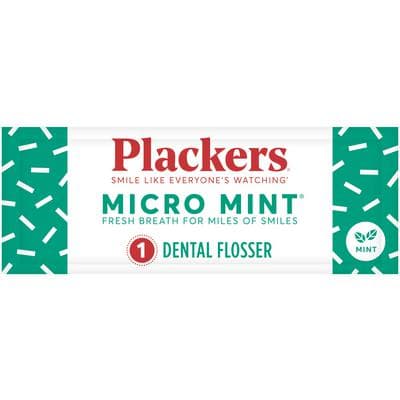 Plackers Micro Mint Dental Flossers, Individually Wrapped, F-Shaped, Mint, 1000/Case thumbnail 7