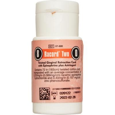Racord II Twisted Retraction Cord, with Epinephrine & Zinc, Size 0, #8 Thin, 72 in, 1/Pk, 07-800 thumbnail 14