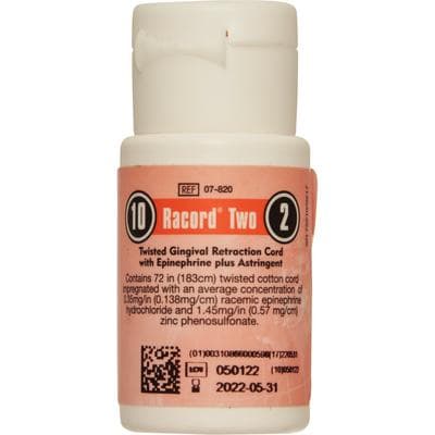 Racord Two Twisted Retraction Cord with Epinephrine & Zinc, Size 2/#10 Thick, 72" per Bottle, 1/Pk, 07-820 thumbnail 14
