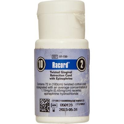 Racord Twisted Retraction Cord with Epinephrine, Size 2 (#10), Thick, 72 in. Bottle, 07-720 thumbnail 16