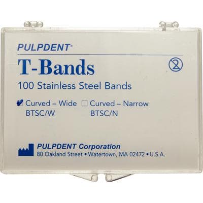 T-Bands, Curved, Wide, Stainless Steel, 0.002 in / 0.05 mm, 100/Pk, BTSC/W thumbnail 5