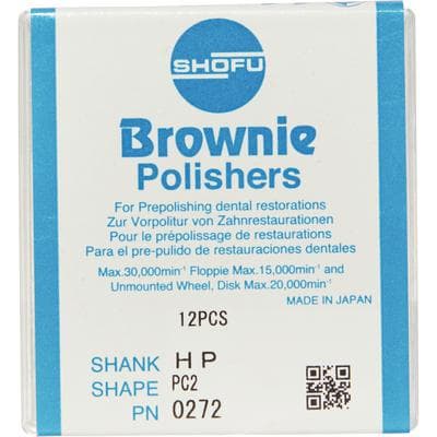 Shofu Brownie Polishers, HP Shank, PC2 Pointed Cylinder, #0272, Brown, 12/Pk thumbnail 13