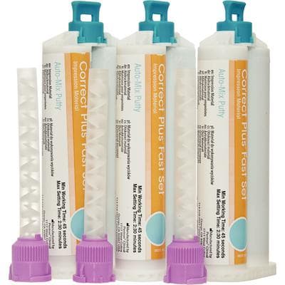 Correct Plus Fast-Set Auto Mix Putty, Hydrophilic VPS Impression Material, 50 mL Cartridges, 32/Pk, Q36AA thumbnail 9