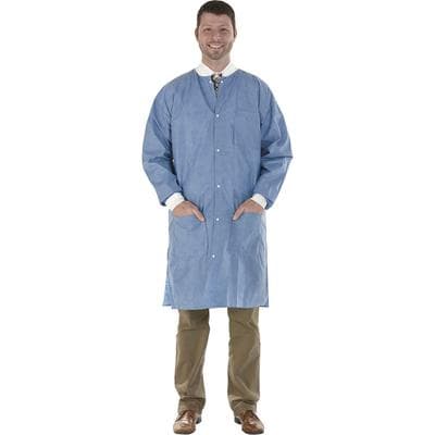 SafeWear High Performance Lab Coat, Deep Blue, Large, SMS, 3 Pockets, Snap Front, 12/Pk, 8107-C thumbnail 17