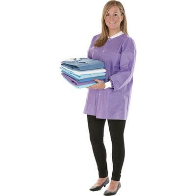SafeWear Hipster Jacket, Large, Plum Purple, 45 g/m2 SMS, AAMI Level 2, 12/Pk, 8103-C thumbnail 16