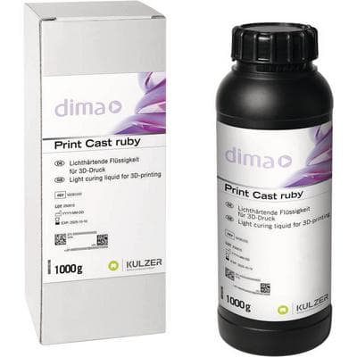 dima Print Cast Ruby 3D Printing Resin, Castable Restorations, 1000 g Bottle, 1/Pk thumbnail 5