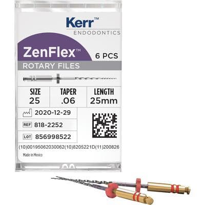 ZenFlex NiTi Rotary Shaping Files, .25/.06, 25mm, Non-Cutting Tip, 6/Pk, 818-2252 thumbnail 14