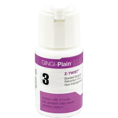 Gingi-Plain® MAX Z-Twist® Weave Non-Impregnated Retraction Cord, #3 Thick, 100% Cotton, 108" per Bottle, 11173M thumbnail 9
