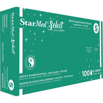StarMed Select Nitrile Exam Gloves, Powder Free, Latex Free, Non-Sterile, Violet Blue, Small, 100/Box thumbnail 7