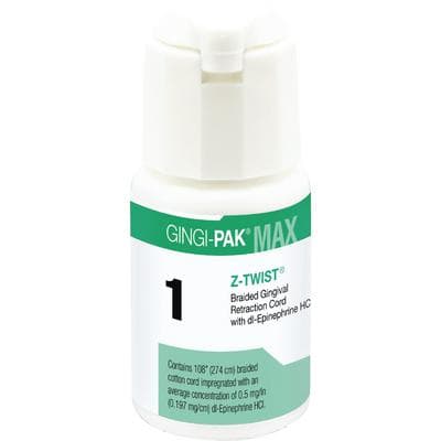 Gingi-Pak Max Z-Twist Weave Retraction Cord with DL-Epinephrine HCl, #1 Thin, 100% Cotton, 108" per Bottle, 10171M thumbnail 12