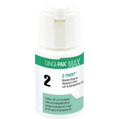 Gingi-Pak Max Z-Twist Weave Medicated Retraction Cord with DL-Epinephrine HCl, #2 Medium, 100% Cotton, 108" Bottle, 10172M thumbnail 15