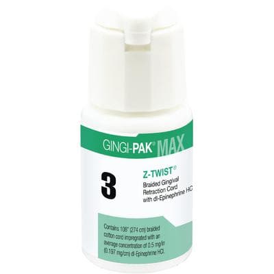 Gingi-Pak Max Z-Twist Weave Retraction Cord with DL-Epinephrine HCl, #3 Thick, 108" Bottle, 10173M thumbnail 12