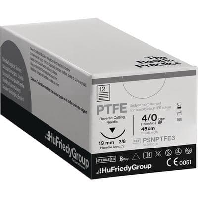 Hu-Friedy Perma Sharp PTFE Suture, 4-0, White, 18", C-6 3/8 Circle Reverse Cutting Needle, 12/Pack, PSNPTFE3 thumbnail 11