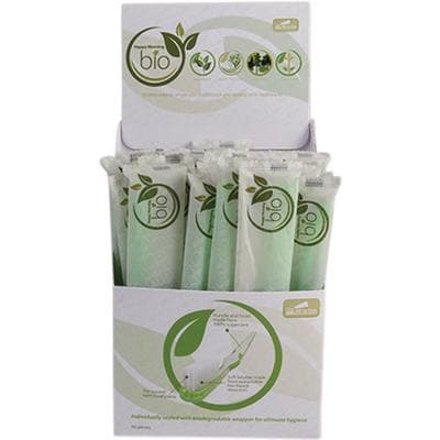 Happy Morning "Bio" Disposable Toothbrush, Pre-Pasted with Xylitol Mint Toothpaste, Soft Bristles, Green, 40/Box, 605500 thumbnail 8