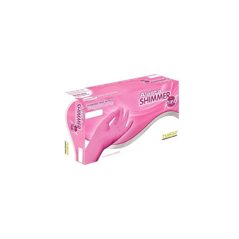 Alasta Shimmer Pink Nitrile Exam Gloves, Powder-Free, Non-Sterile, Medium, Pink, 100/Box, PNK100M thumbnail 13
