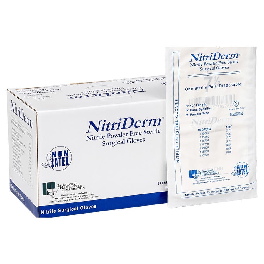 NitriDerm Nitrile Sterile Surgical Gloves, Powder Free, Latex Free, Textured, Size 7.0, 50 Pairs/Box, 135270 thumbnail 4