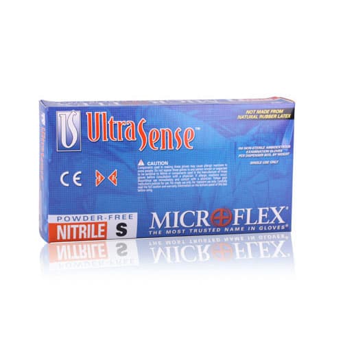 MICROFLEX UltraSense US-220 Nitrile Exam Gloves, Powder Free, Non-Sterile, Textured Fingertips, Small, Blue, 100/Box thumbnail 10