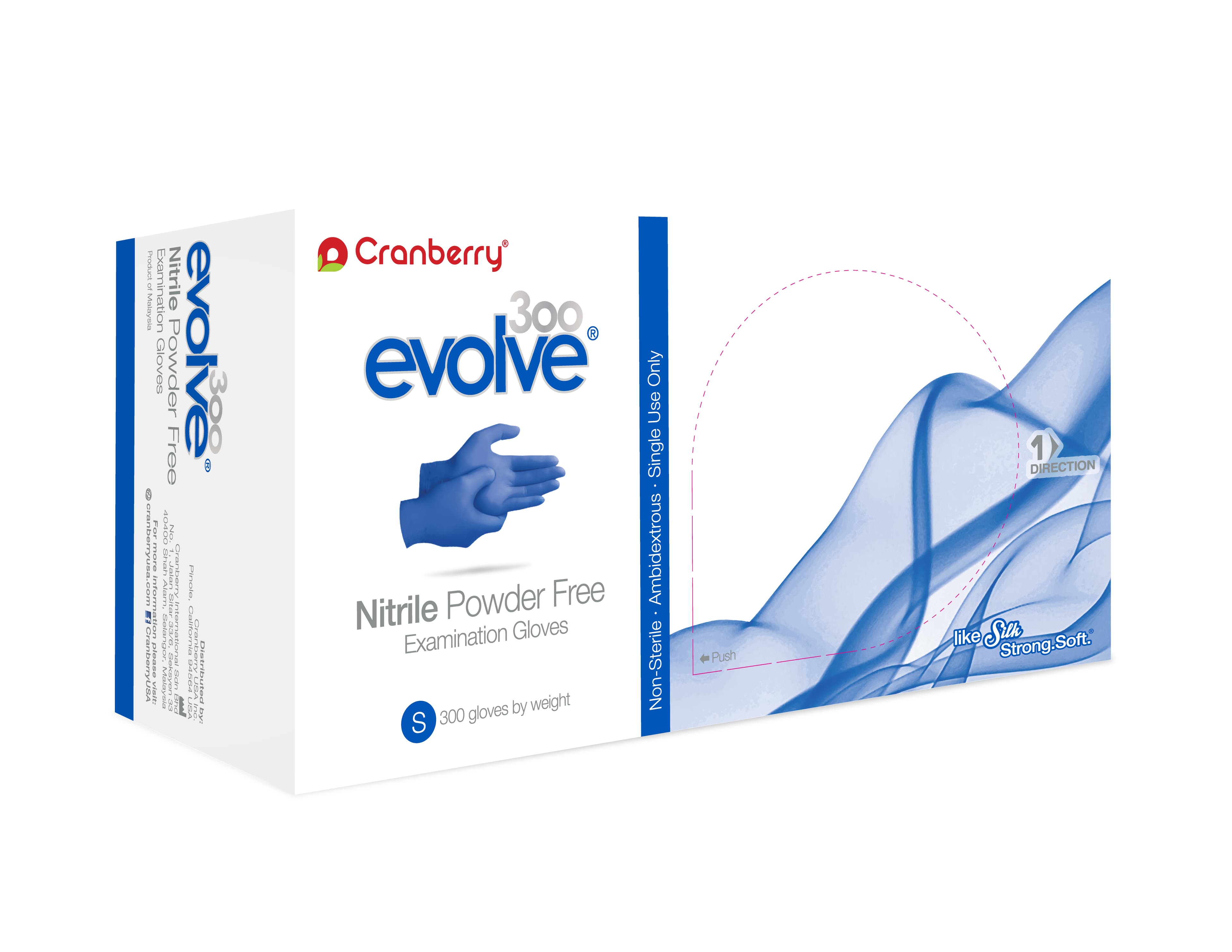 Cranberry Evolve 300 Nitrile Examination Gloves, Powder-Free, Non-Sterile, Small, Royal Blue, 300/Box, CR3306 thumbnail 16