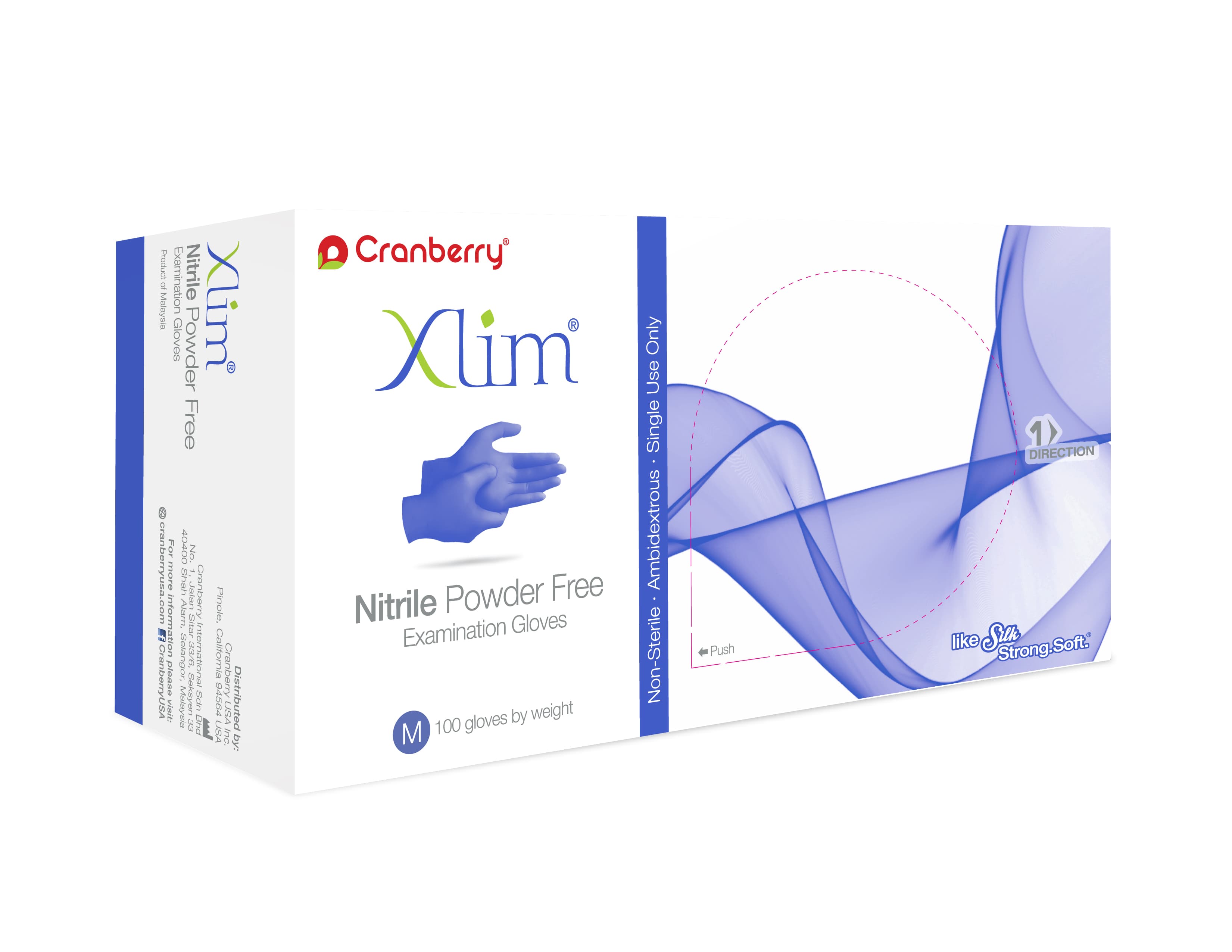 Cranberry Xlim Nitrile Examination Gloves, Powder-Free, Non-Sterile, Extra Small, Blue, 100/Box, CR3125 thumbnail 11