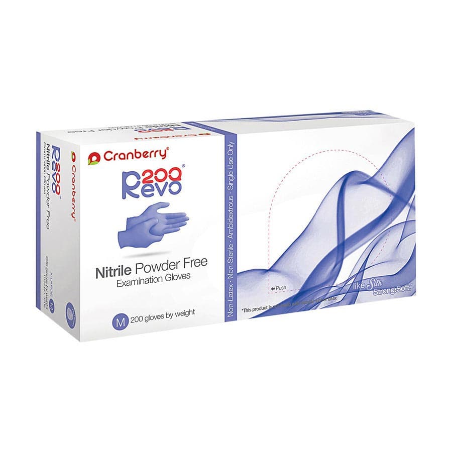 Cranberry Revo200 Nitrile Examination Gloves, Powder-Free, Latex-Free, Large, Dark Blue, 200/Box, CR3208 thumbnail 13