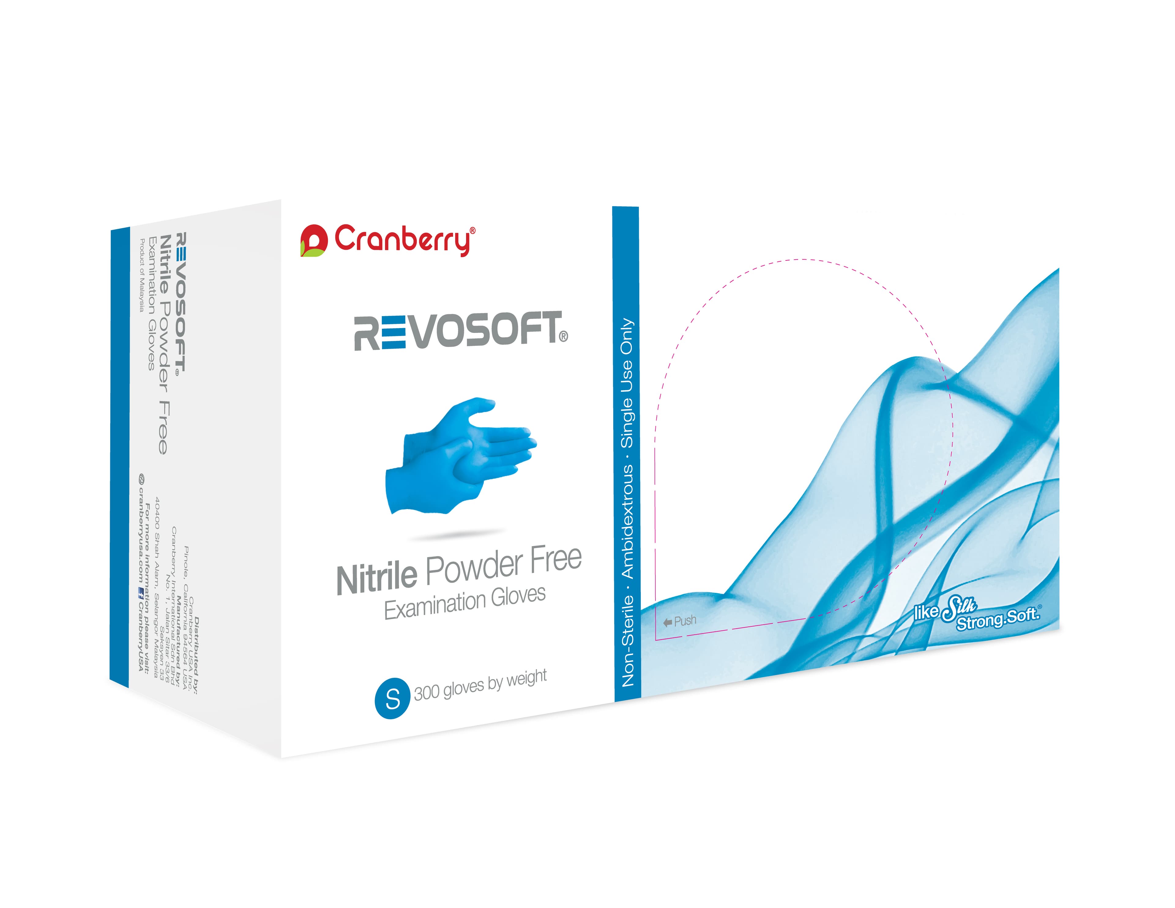 Cranberry RevoSoft Nitrile Exam Gloves, Powder Free, Latex Free, Blue, Small, 300/Box, CR3276 thumbnail 13