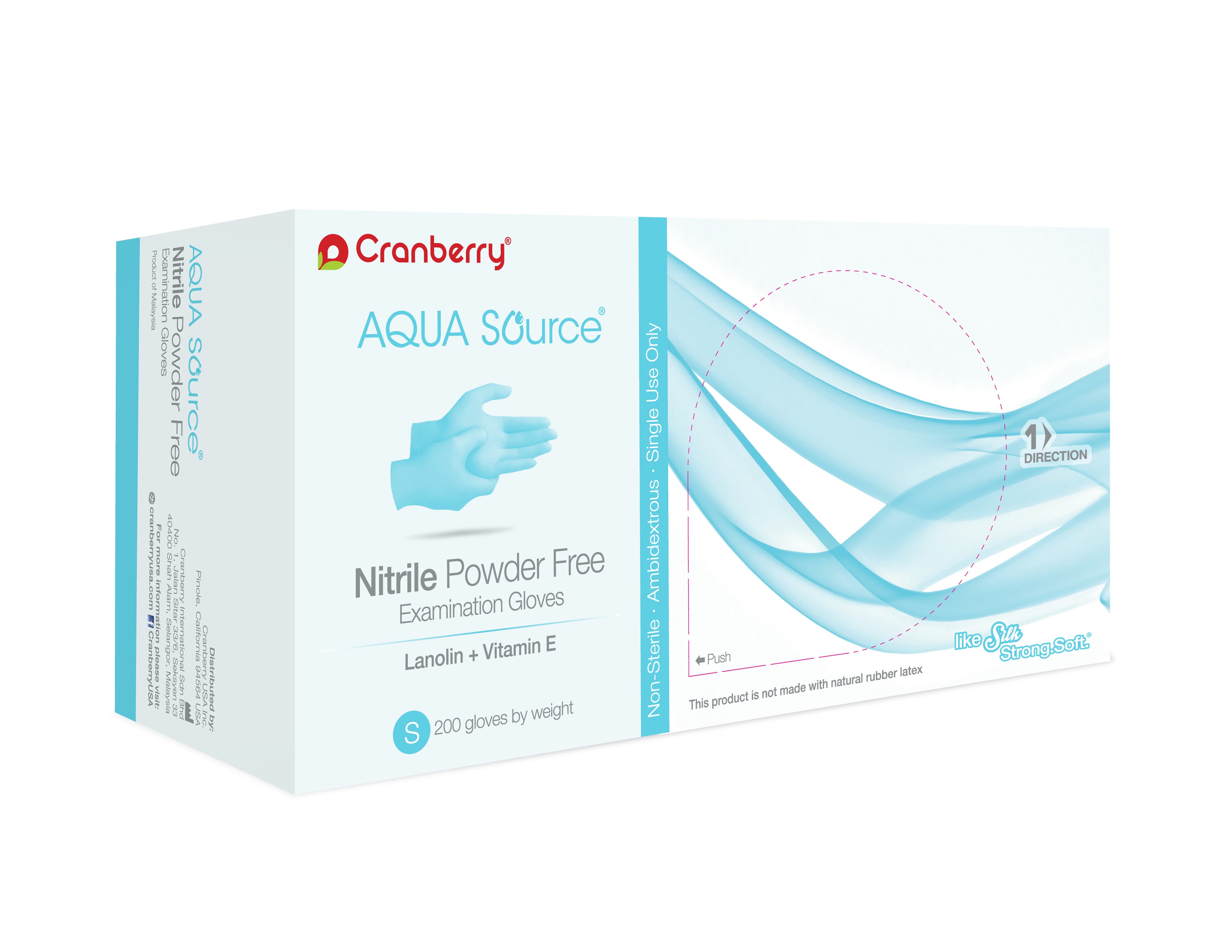 Cranberry Aqua Source Nitrile Exam Gloves, Powder Free, Non-Sterile, Small, Aqua, 200/Box, CR3446 thumbnail 12