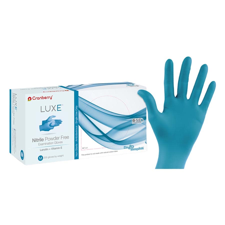 Cranberry LUXE Nitrile Exam Gloves, Powder Free, Non-Sterile, Small, Azure Blue, 300/Box, CR3666 thumbnail 13