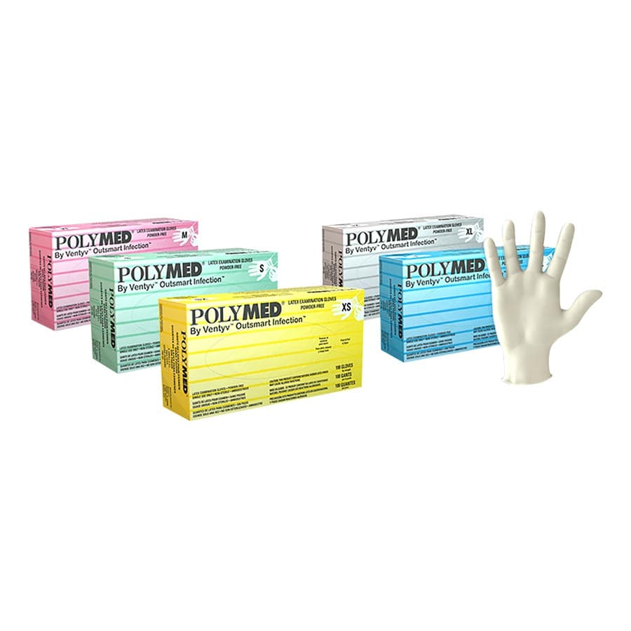 Sempermed Polymed Powder-Free Latex Exam Gloves, Small, Natural White, 100/Bx, PM102 thumbnail 9