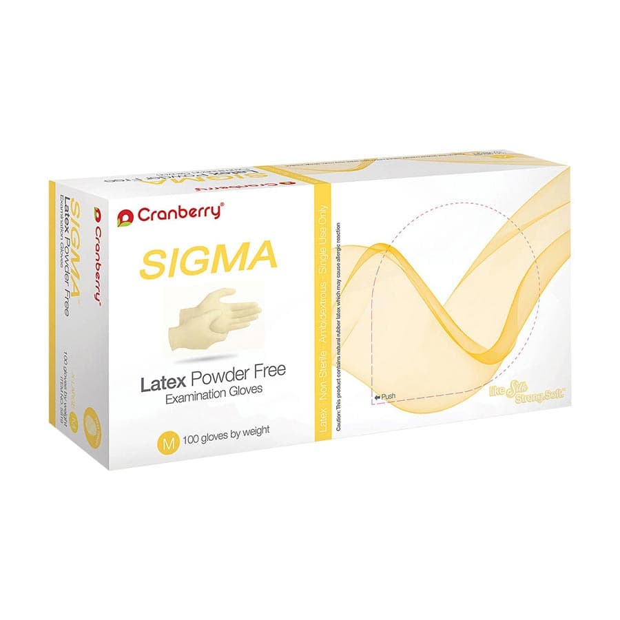 Cranberry® SIGMA Powder Free Latex Exam Gloves, Small, White, 100/Box, CR5816 thumbnail 11