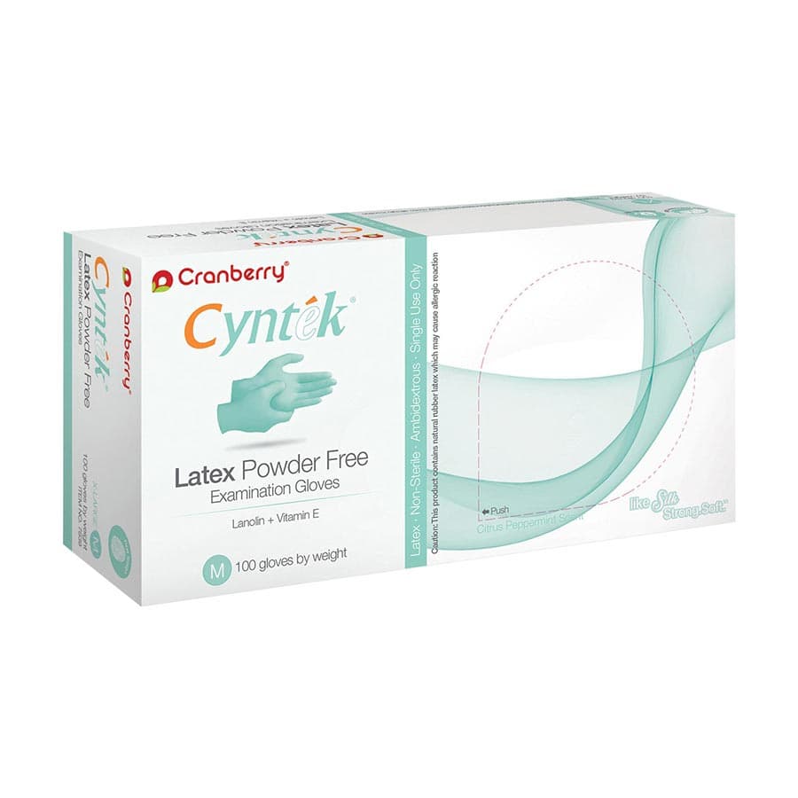 Cranberry Cyntek Powder-Free Latex Exam Gloves, Extra Small, Wintergreen, 100/Box, CR7835 thumbnail 12