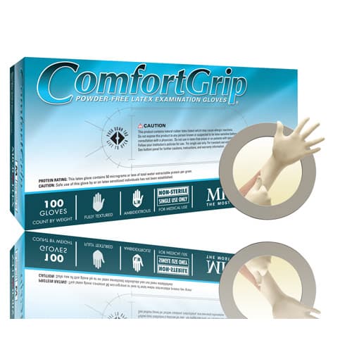 ComfortGrip™ Powder-Free Latex Exam Gloves, Large, Natural, Textured, 100/Box, CFG-900-L thumbnail 10