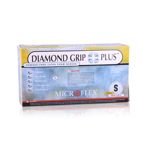 Microflex Diamond Grip Plus DGP-350 Powder-Free Latex Exam Gloves, Textured, Non-Sterile, Small, Natural, 100/Box, DGP-350-S thumbnail 11