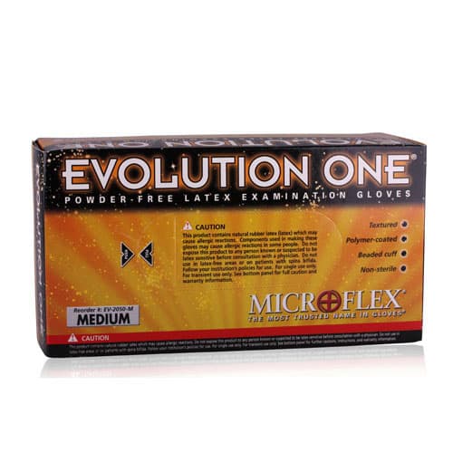 Evolution One EV-2050 Latex Examination Gloves, Powder-Free, Non-Sterile, Textured, Extra Small, Beige, 100/Box, EV-2050-XS thumbnail 4