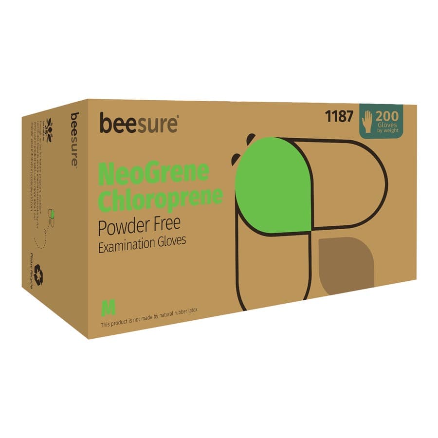 BeeSure NeoGrene Chloroprene Powder-Free Exam Gloves, X-Small, Green, 200/Box, BE1185 thumbnail 13