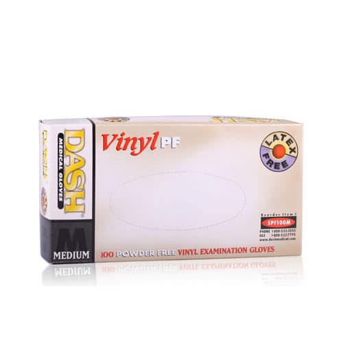 Dash Vinyl PF Exam Gloves, Powder-Free, Latex-Free, Clear, Medium, 100/Box, SPF100M thumbnail 12