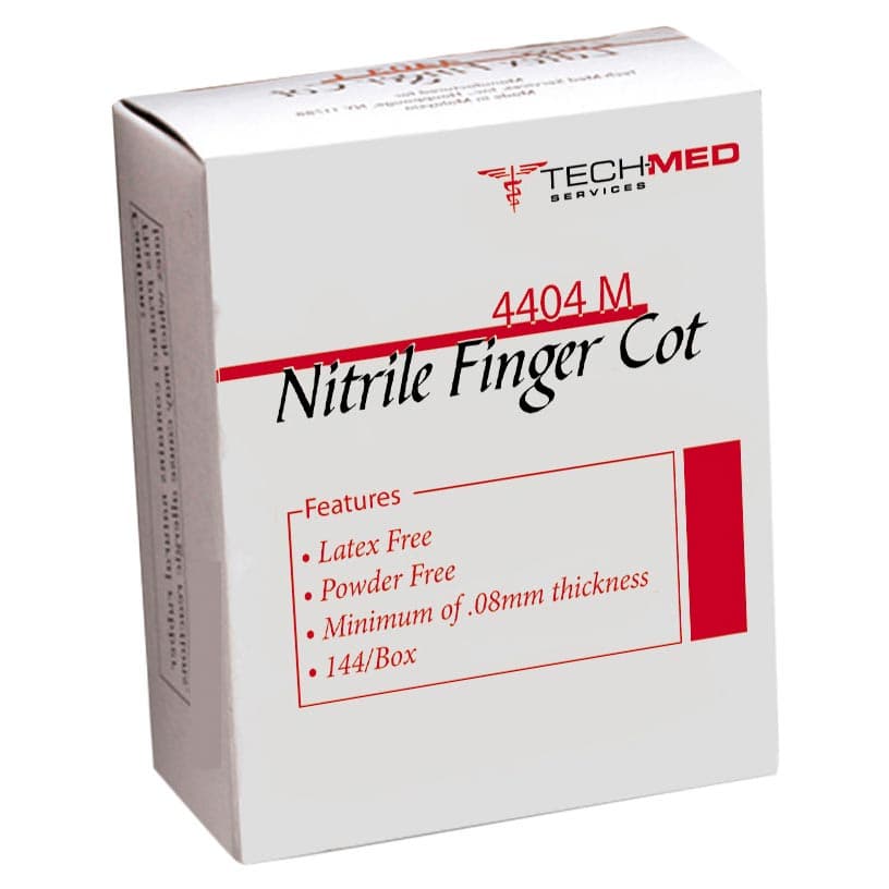 Dukal Tech-Med Nitrile Finger Cots, Medium, Latex-Free, Powder-Free, Pre-Rolled, 2-1/4" x 28 mm, 144/Box, 4404M thumbnail 7
