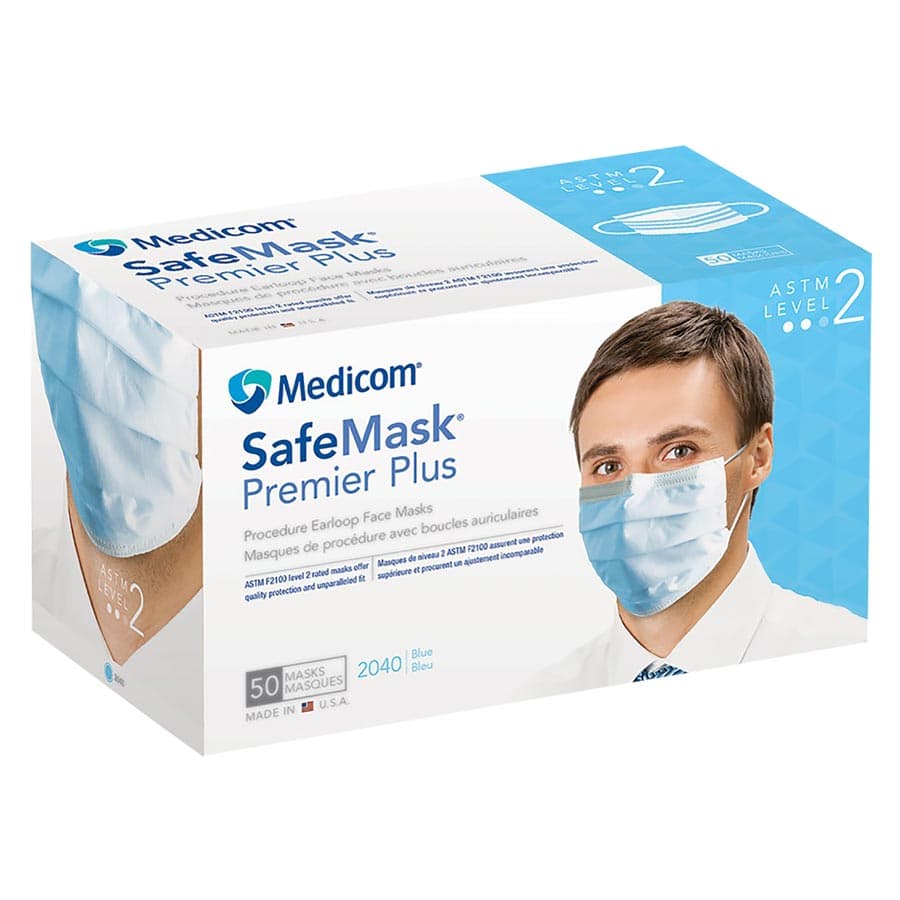 SafeMask Premier Procedure Earloop Face Mask, ASTM Level 1, Blue, 50/Box, 2015 thumbnail 15