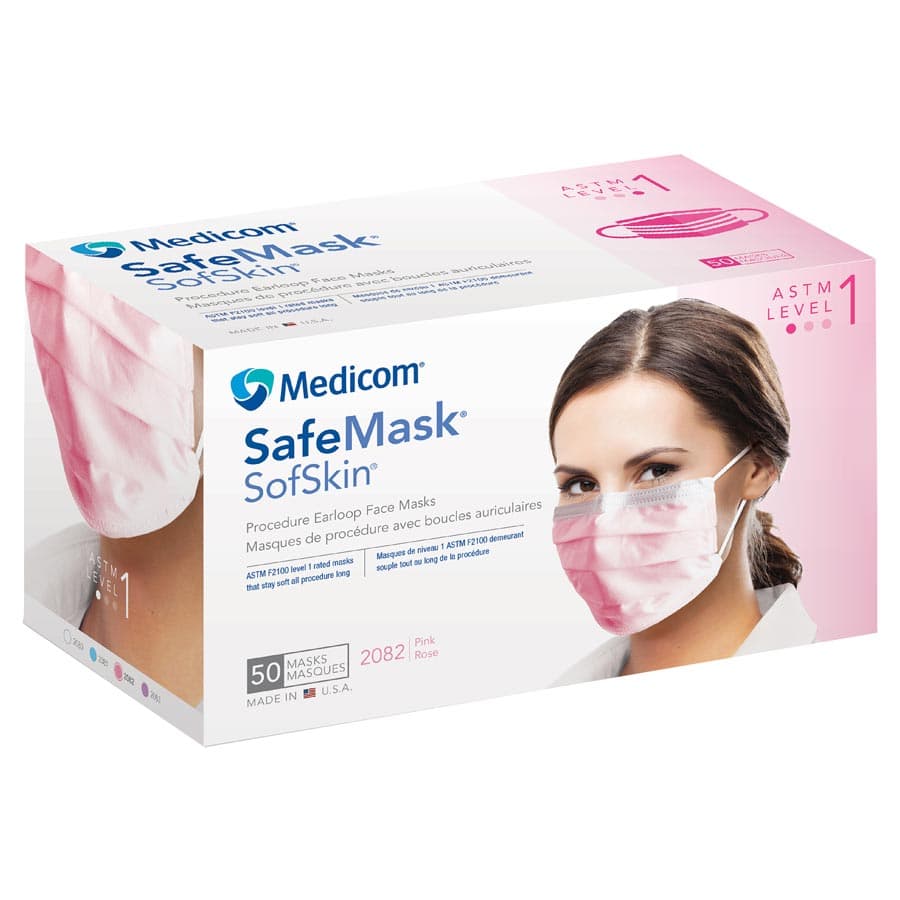 SafeMask SofSkin Procedure Earloop Face Masks, ASTM Level 1, Blue, 50/Box, 2081 thumbnail 18
