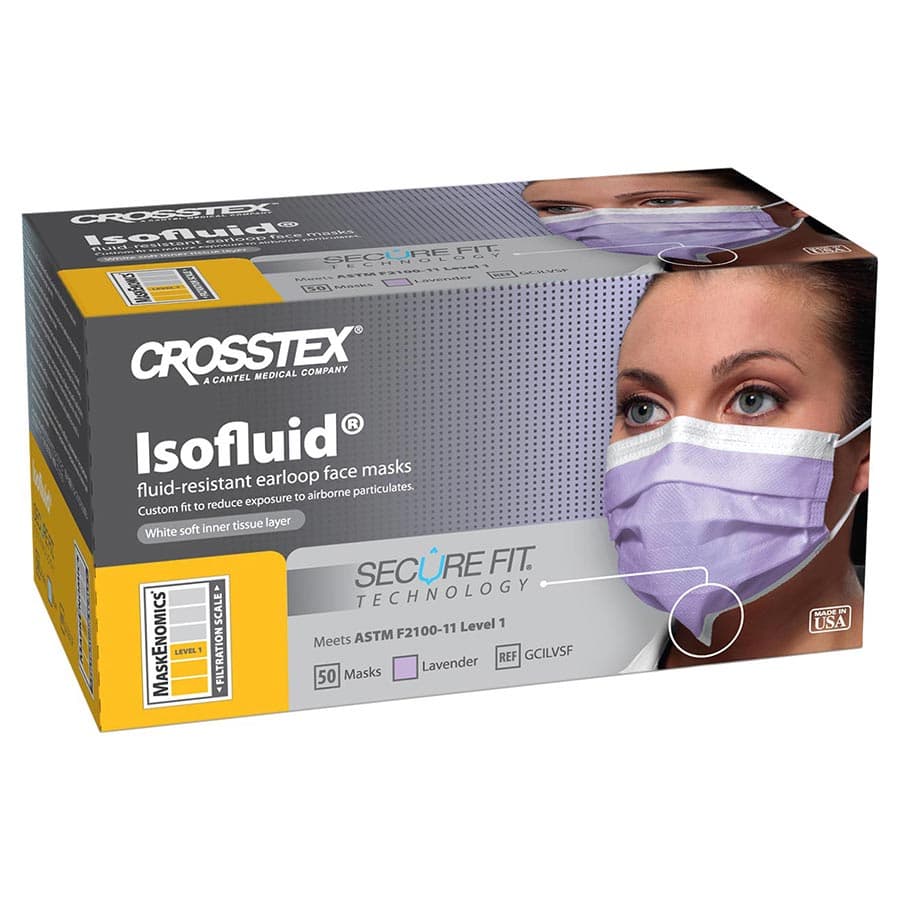 Isofluid SecureFit Earloop Surgical Face Mask, ASTM Level 1, Lavender, One Size Fits Most, 50/Box, GCILVSF thumbnail 17