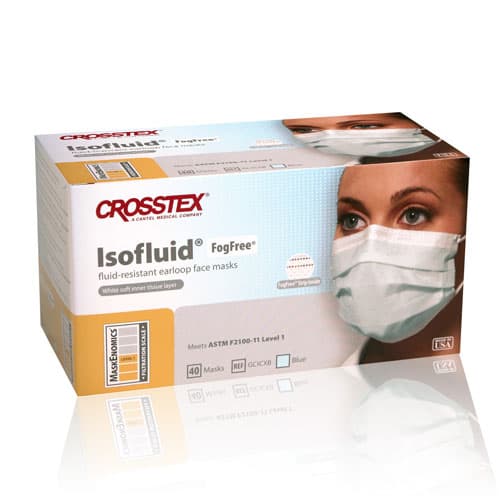 Isofluid FogFree SecureFit Earloop Surgical Mask, ASTM Level 1, Blue, 40/Box, GCICXBSF thumbnail 13