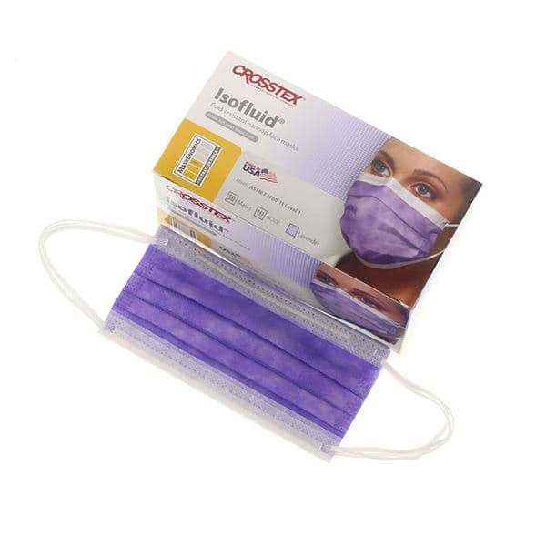 Isofluid Earloop Face Masks, ASTM Level 1, Lavender, Latex-Free, 50/Box, GCILV thumbnail 13