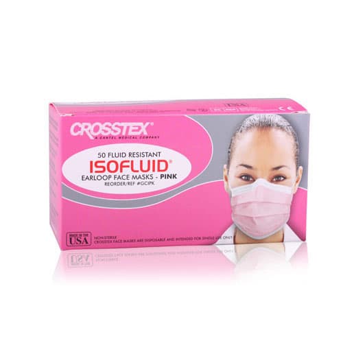 Isofluid™ Surgical Face Mask, ASTM Level 1, Ear Loop, Pink, 50/Box, GCIPK thumbnail 14