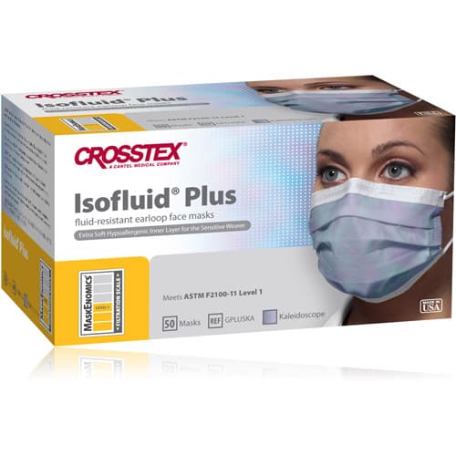 Isofluid Plus Earloop Face Mask, ASTM Level 1, Kaleidoscope, One Size Fits Most, 50/Box, GPLUSKA thumbnail 14