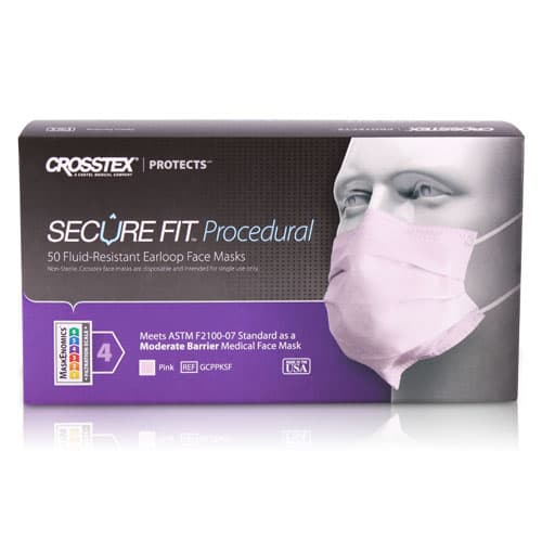 Secure Fit™ Procedure Earloop Face Mask, ASTM Level 2, Pink, One Size Fits Most, 50/Box, GCPPKSF thumbnail 15