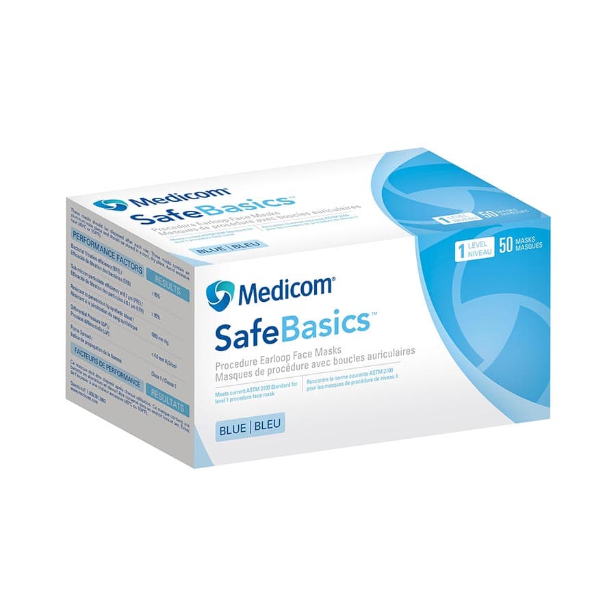 SafeMask® Classics™ Procedure Earloop Face Mask, ASTM Level 1, Blue, 50/Box, 205115 thumbnail 17